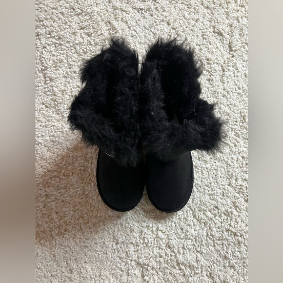 Kids Size 2 Black Fur-Lined Boots with Buckle NWT - Picture 5 of 10